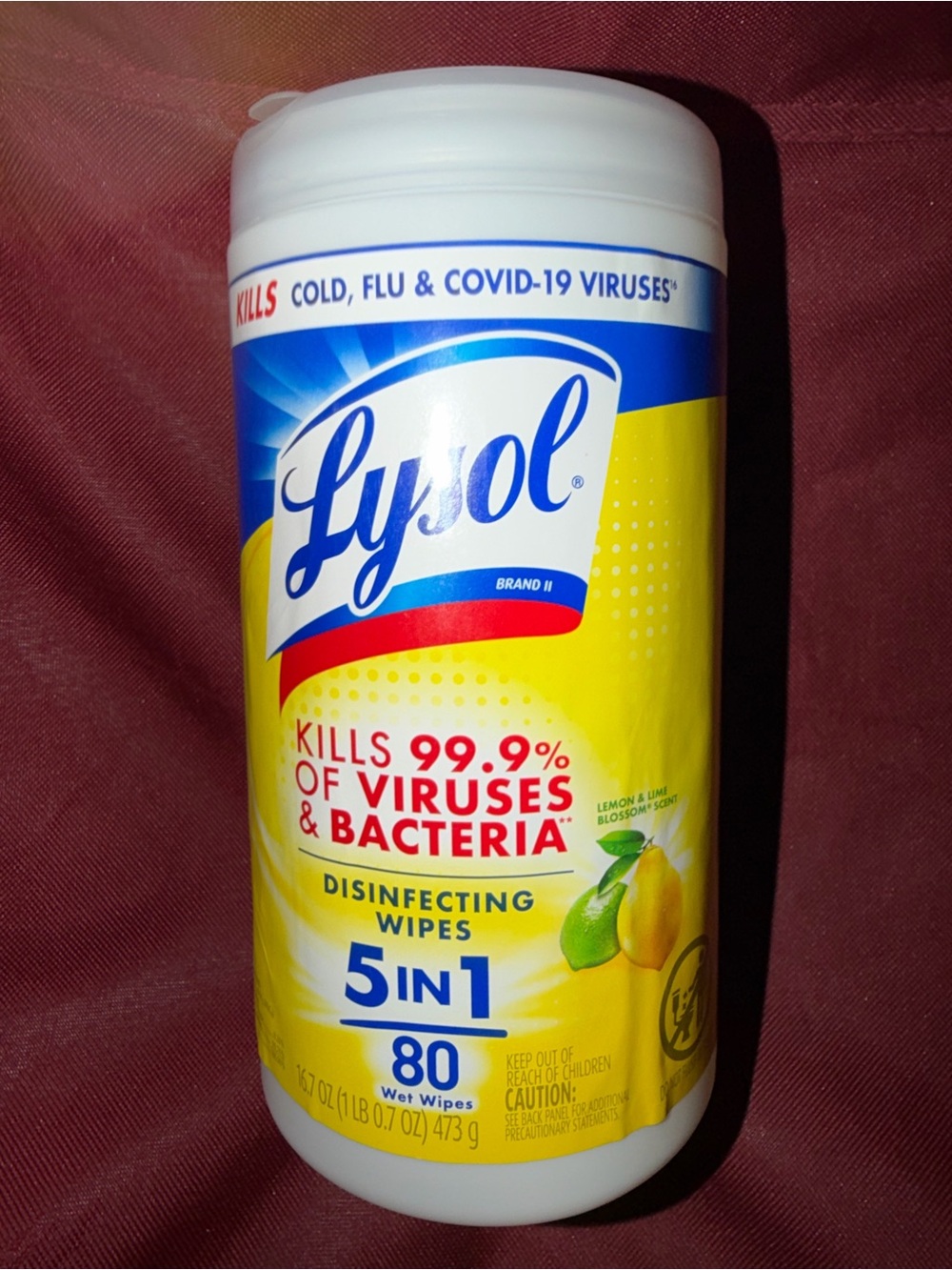 Lemon & Lime Disinfecting Wipes - Yellow